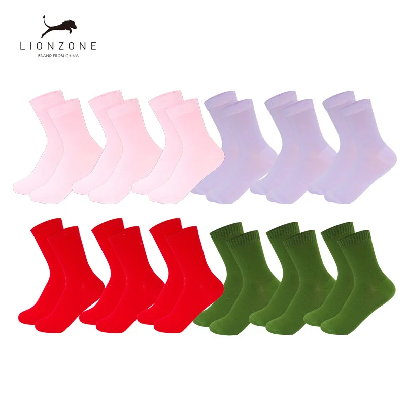 Mix-12Pairs-3 LIONZONE 12 пар/лот, платье, бамбуковые носки для женщин, чистый цвет, мягкие дышащие женские носки из конопляного волокна, упаковка+ Бесплатный подарок - Цвет: Mix-12Pairs-3
