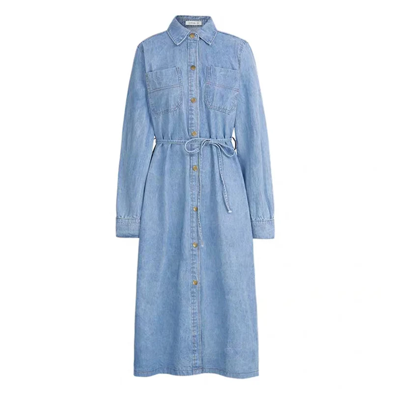 Женское джинсовое платье 2019 весенне-осеннее новое популярное шикарное