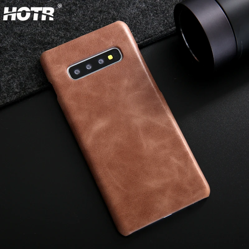 Для Samsung Galaxy S10 чехол из натуральной кожи для Plus задняя крышка s8 s9 plus Note 9 8|Бамперы| |