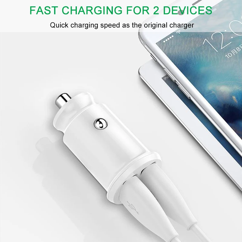 Мини Быстрый двойной Переходник USB для зарядки в машине 3.4A автомобильная зарядка для планшета мобильного телефона gps Быстрая автомобильная зарядка для samsung iPhone 12-24 В