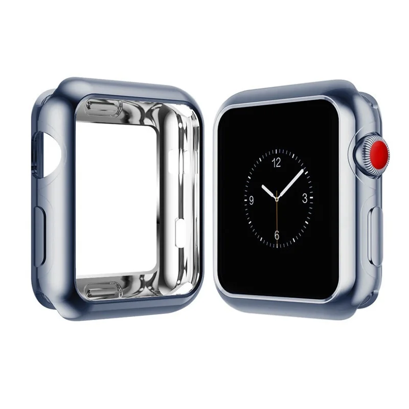 Hoesje Защитные чехлы для Apple Watch 4 3 2 1 Защитная крышка 38 мм 40 мм 42 мм 44 мм мягкий силиконовый бампер Estojo Cas Etui Coque
