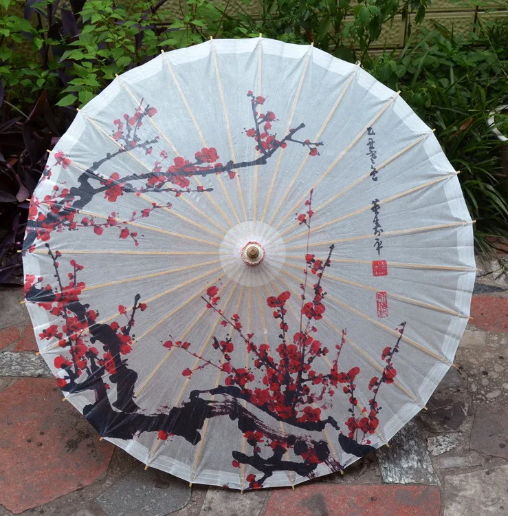 

Dia 50cm free shipping Chinese handmade children dance,decoration,gift small size oiled paper umbrella with red plum blossom