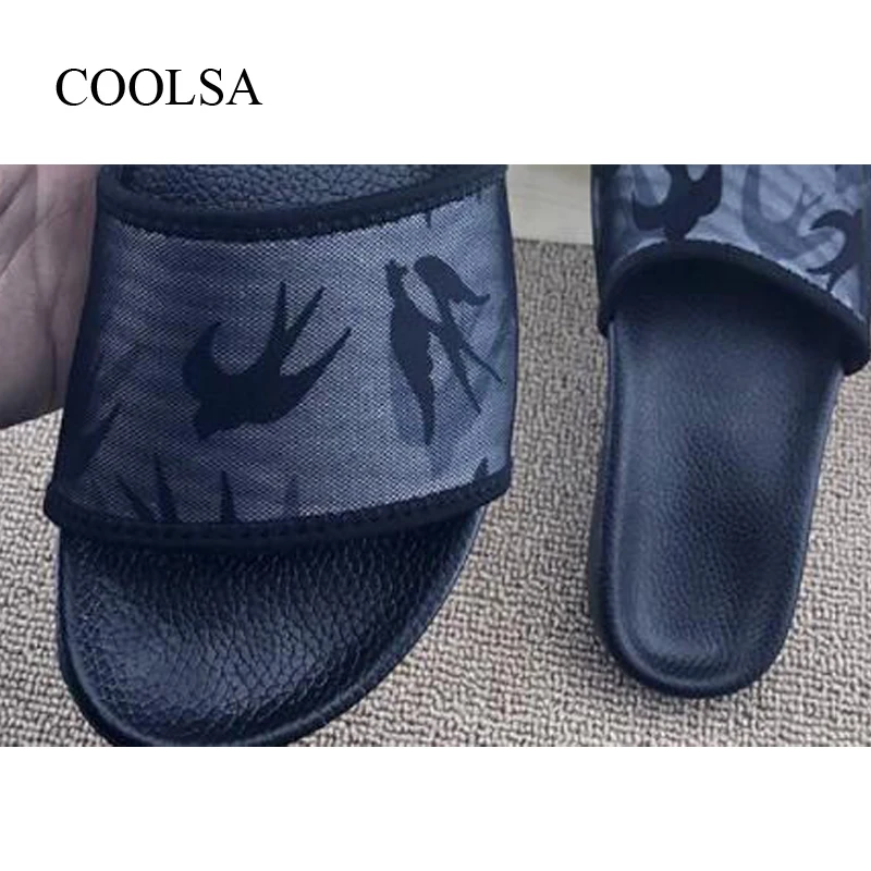COOLSA/женские летние тапочки; домашние Нескользящие Тапочки для ванной; пляжные шлепанцы на плоской подошве; Вьетнамки; сандалии размера плюс 10