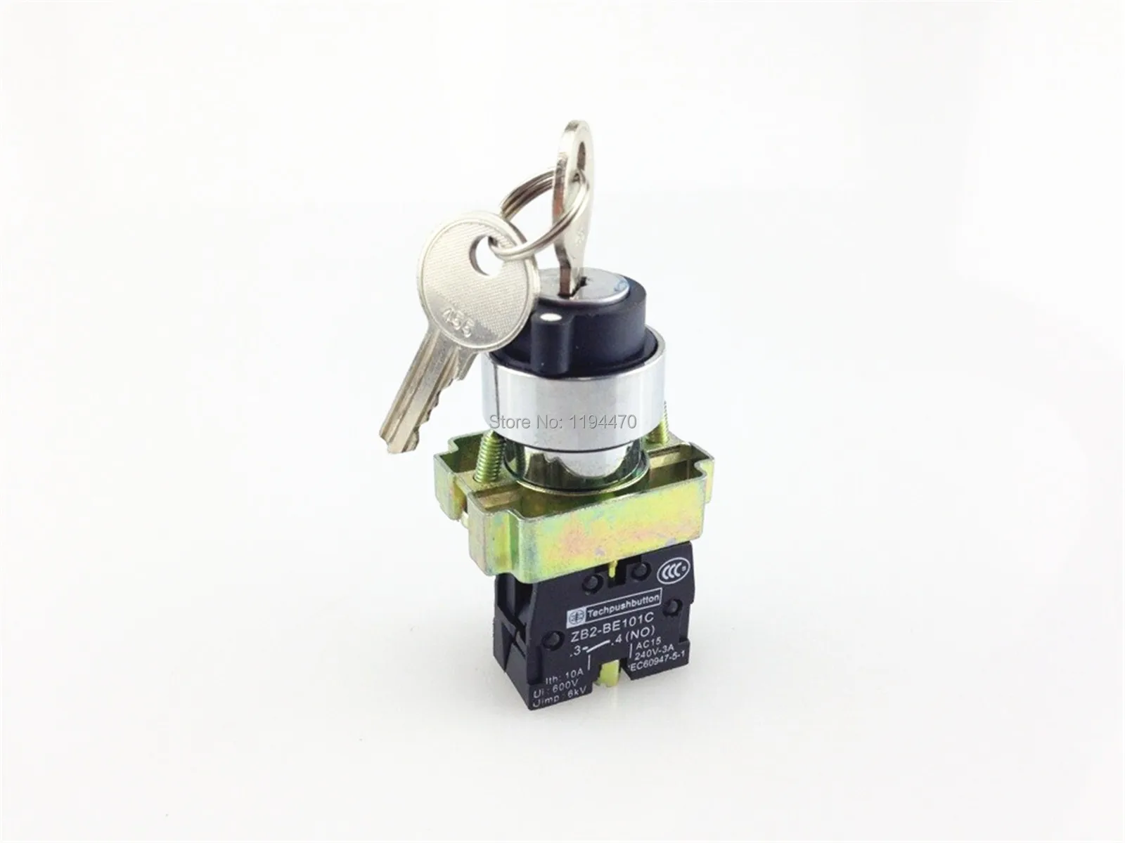 

10pcs/Lot XB2 BG61 XB2-BG61 2 Position 1 NO Normally Open N/O Key Operated Selector Switch Spring Reset Momentary