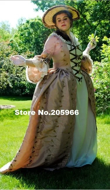 Изготовленное на заказ платье в стиле рококо 18-го века 1700s Marie Antoinette наряд для