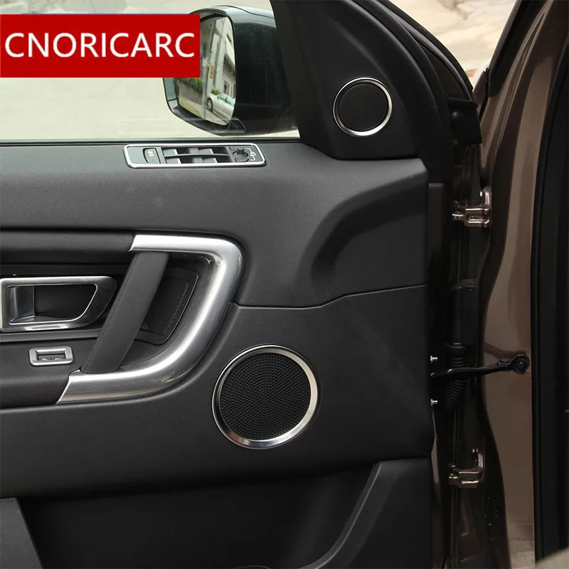 Cnoricarc двери автомобиля аудио Динамик Circle trim Кольца Chrome ABS althorn украшения наклейки для Land Rover Discovery Спорт- 17