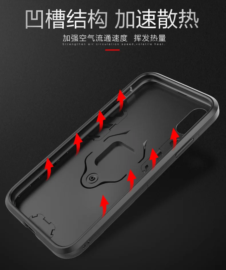 Фото Гибридный чехол с кольцом-подставкой для Xiaomi Pocophone F1, жесткий силиконовый + поликарбонатный бронированный защитный чехол-накладка для Xiaomi Pocophone F1 Poco F1 №5