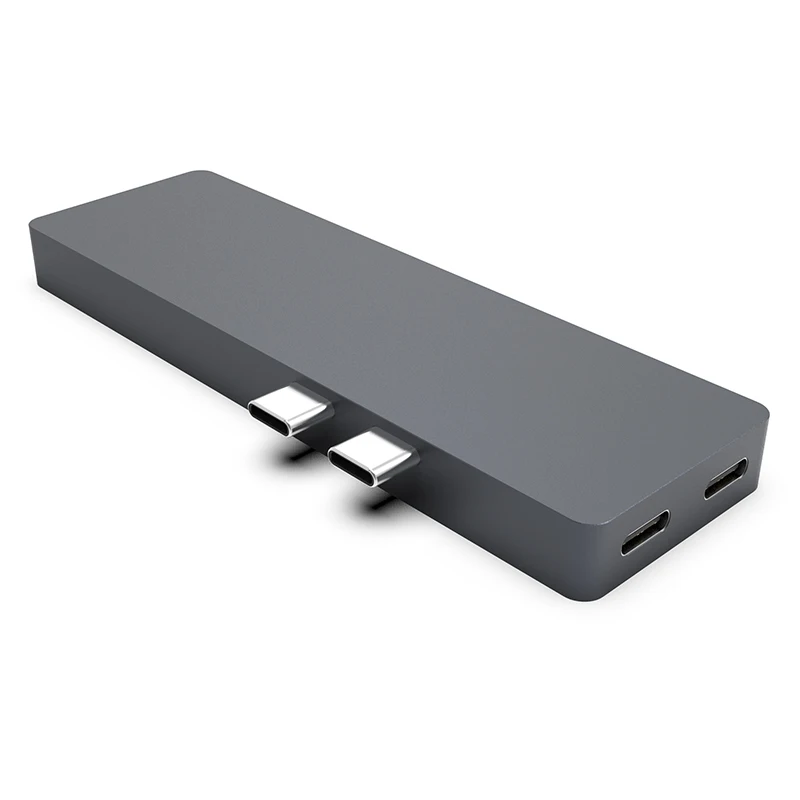 Прямая поставка двойной Type C 7в1 USB3.0 Тип концентратор HDMI RJ45 адаптер для MacBookPro OTG USB