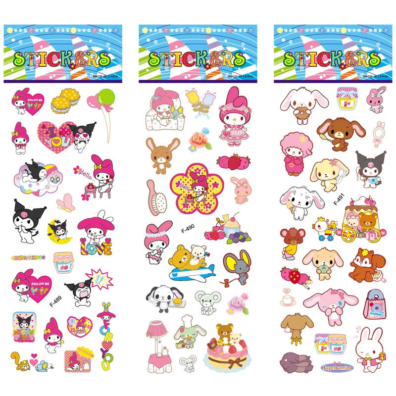 6 листов/набор Милая моя мелодия Kawaii розовая наклейка в форме кролика декоративная Сделай Сам телефон дневник скрапбук альбом записная книжка наклейка s