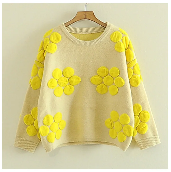 Spring 2019 new sweater lovely girl with loose bottom knitted student blouse | Женская одежда
