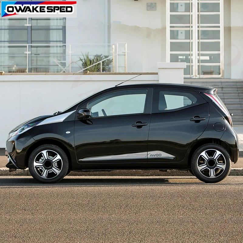 Наклейки с боковой юбкой для автомобиля для Toyota AYGO- индивидуальный стиль спортивные полосы виниловые наклейки