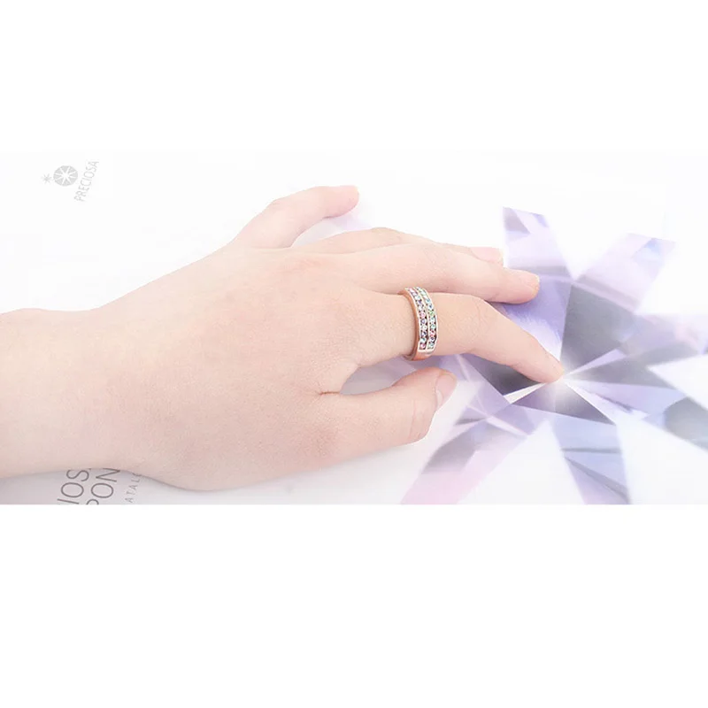 Женское позолоченное кольцо BeBella Двухслойное с чешскими кристаллами для девочек