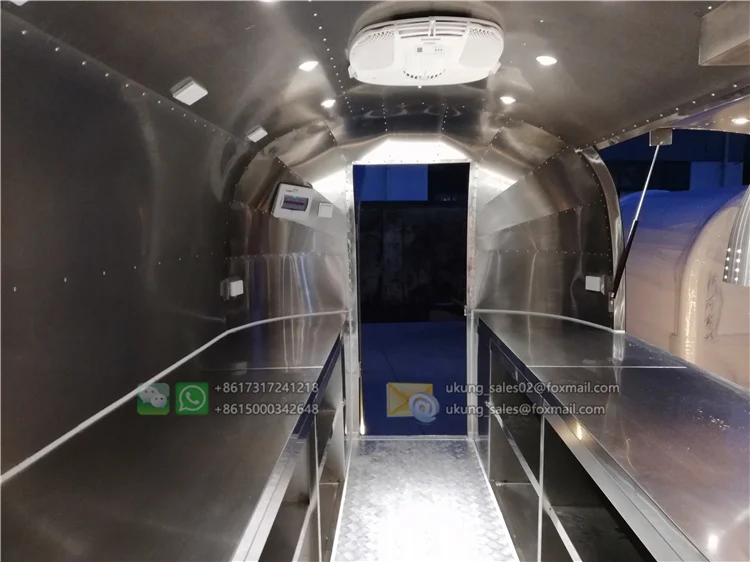 UKUNG 1-го поколения airstream трейлер Питание Грузовик Мобильный хот-дог тележка быстрого питания караван передвижная Кофейня магазин