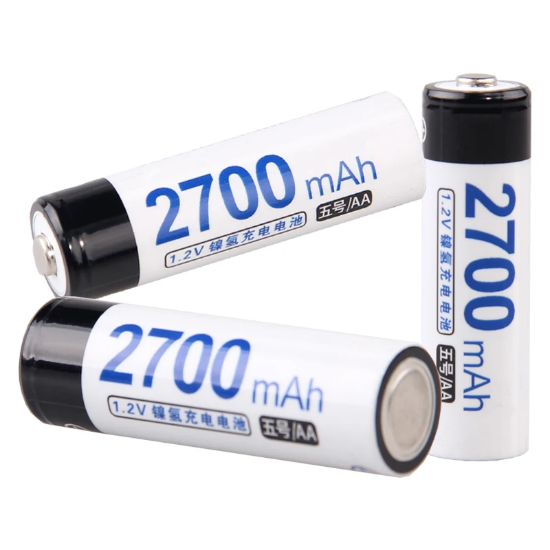 AA Аккумуляторная батарея аа akkumulator 1 2 V NIMH 2700 mah батареи реальная емкость |