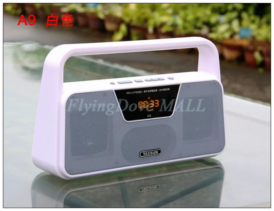 TECSUN A9 передача УКВ-стереосигналов Приём светодиодный цифровой Дисплей MP3 плеер Компьютер радио динамик приемника Портативный радио