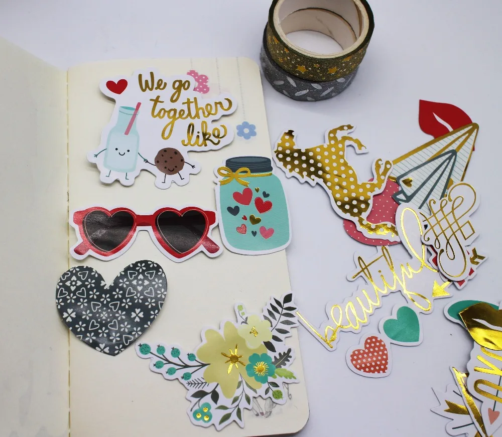 Minute 44pcs Go Together, наклейки для скрапбукинга, декоративные этикетки/ручные счета/праздничные подарочные бирки