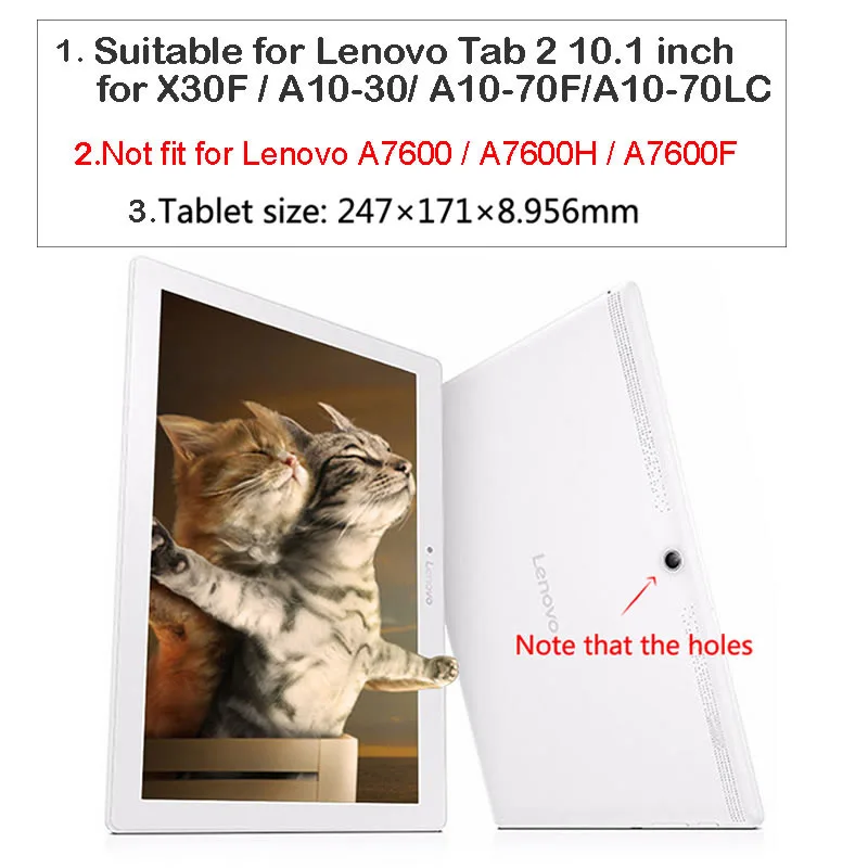 Для Lenovo Tab 2 A10-70 A10-70F (не для A7600) чехол планшета 10 1 дюймов подставка Tab2 A10-30 X30F