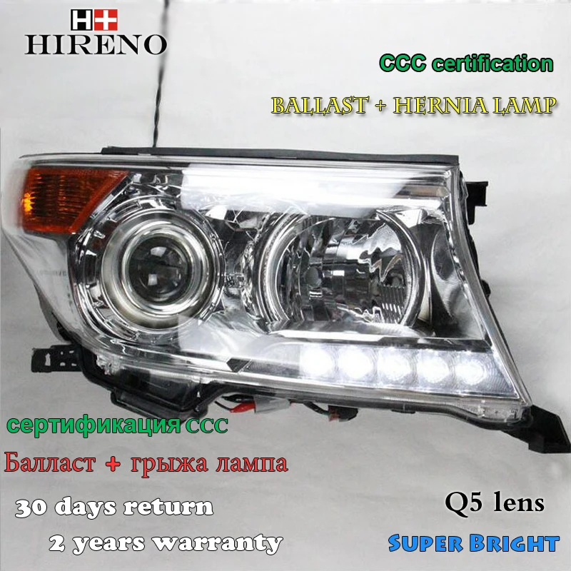 Hireno фары для 2016 Toyota Land Cruiser LC200 фар сборки LED DRL ангел объектив двойной луч