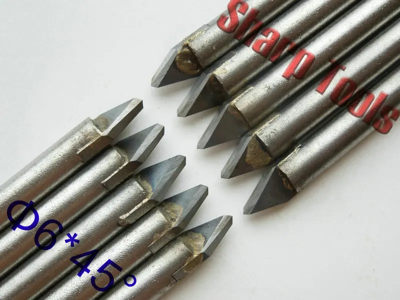 Обычный 45 угол 6 мм хвостовик V Форма CNC карбидные фрезы Набор торцевых фрезерных