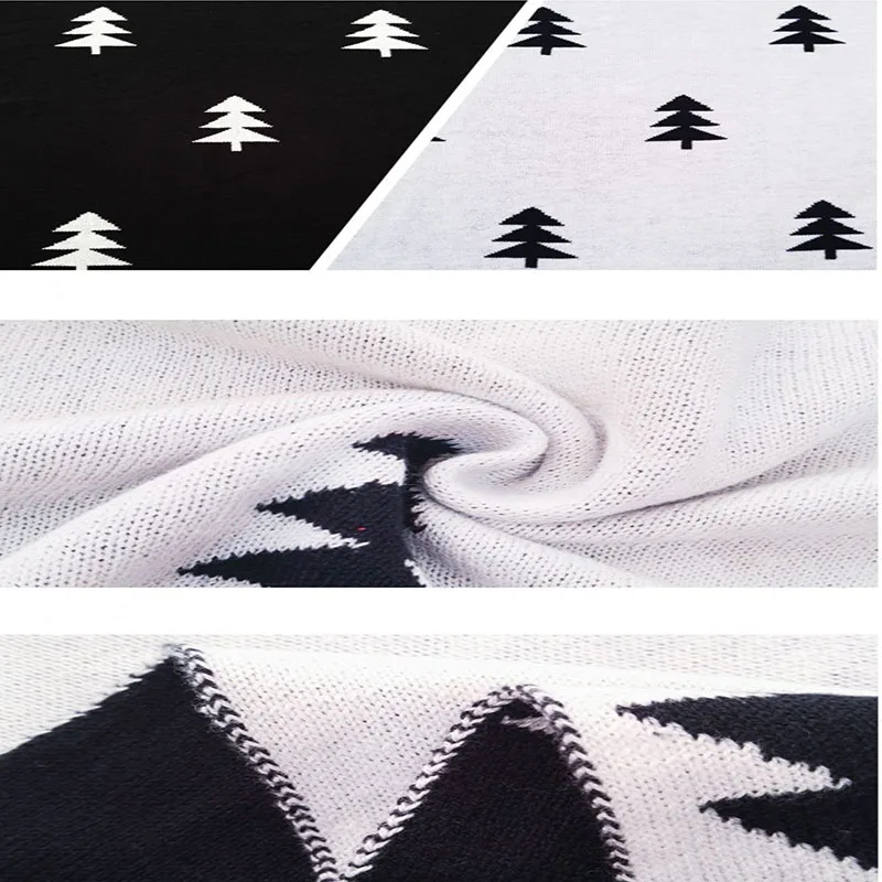 2017 новое поступление Рождественская елка и лося одеяло 100% хлопок милое вязаное