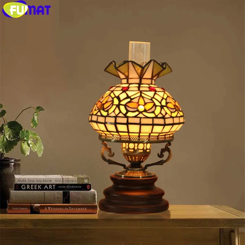 Настольная лампа FUMAT из витража Тиффани декоративные керосиновые лампы в