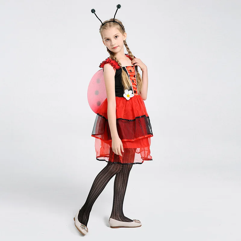 New Baby Girls Cartoon Ladybug Dresses Children Cosplay Princess Dress Kids Fancy Party Halloween Costume Clothes 3-7 Y vestido | Детская