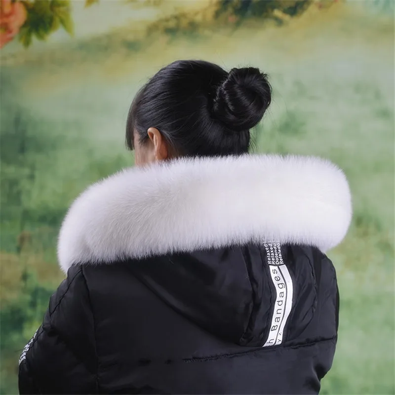 New fashion Natural Fox fur collar Winter scarf shawl multicolor fox fur collar Scarves Solid warm Women hood fox fur muffler