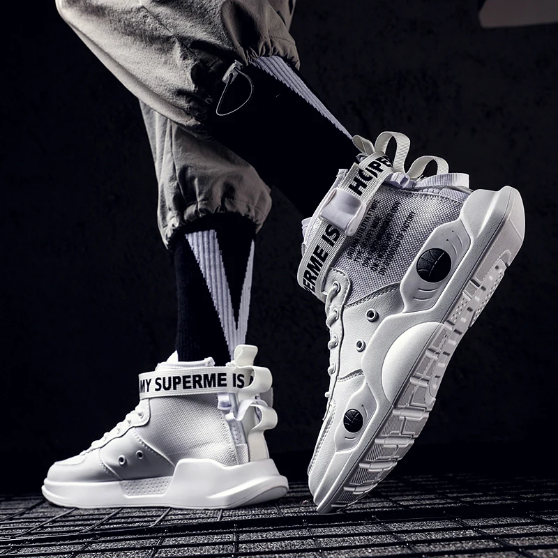 Shoe man 2018 Korean version fad shoes hip hop Gaobang men's little white air force 1 trendy | Спорт и развлечения