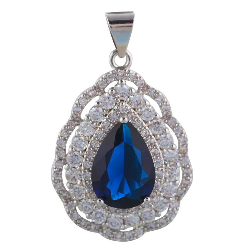 Ayowei серебряные штампованные модные серьги подвеска ожерелье кольцо синий Zicon