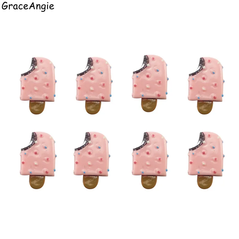 GraceAngie 10PCS Women Favors Charms Bracelet Necklace Pink Ice Cream Silicone DIY Decorations Kids Handmade Jewelry Accessories | Украшения