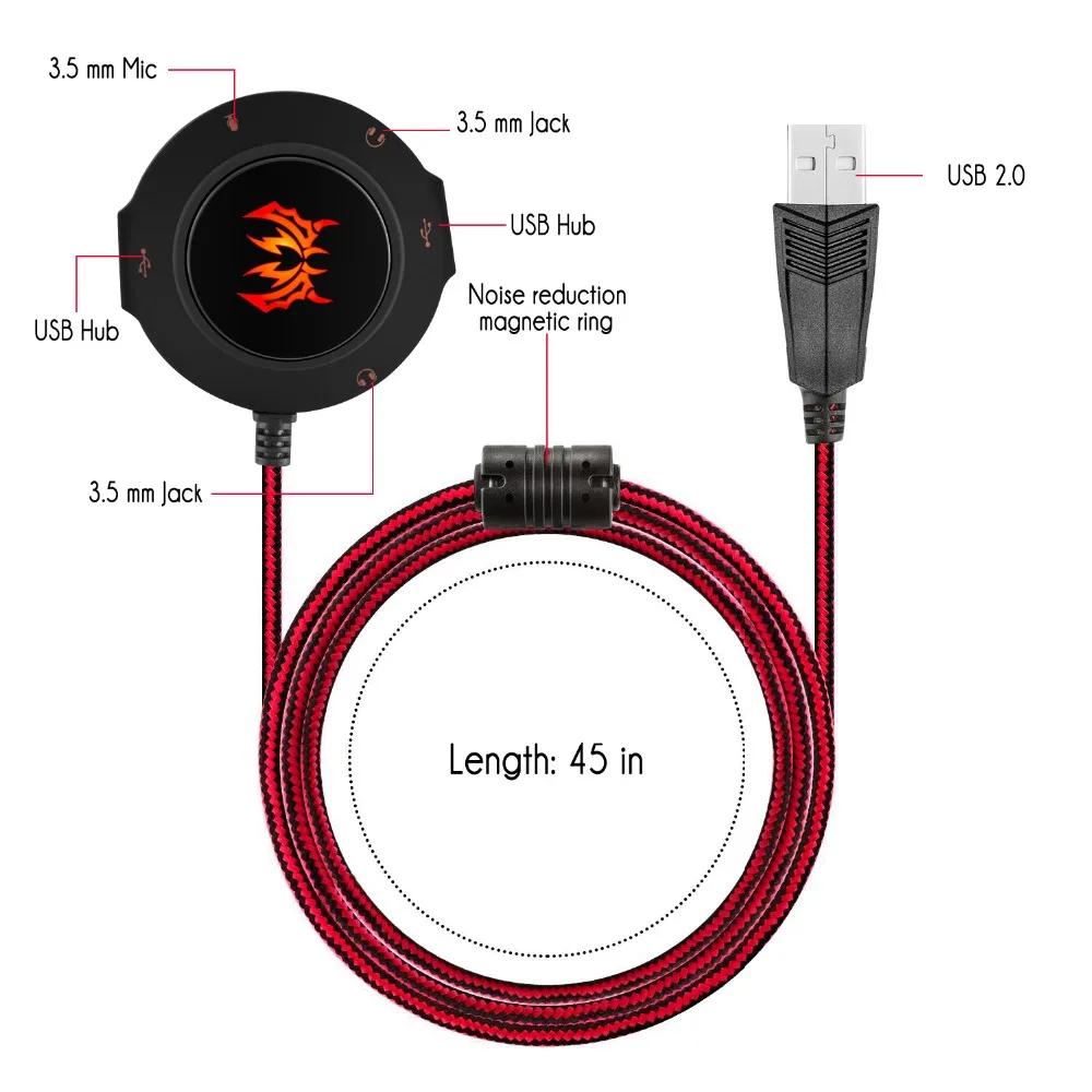 Внешняя звуковая карта USB 2.0/2 3 5 мм jack Kotion EACH S2 USB-концентратор с гнездами для