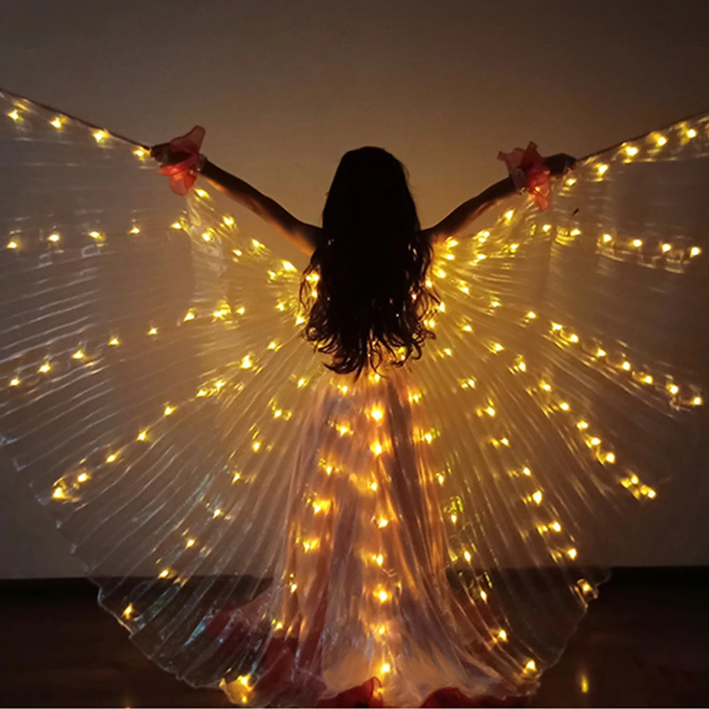 NEW Children Belly Dance Adjustable LED Isis Wings Cloak Dancing Props Accessories |