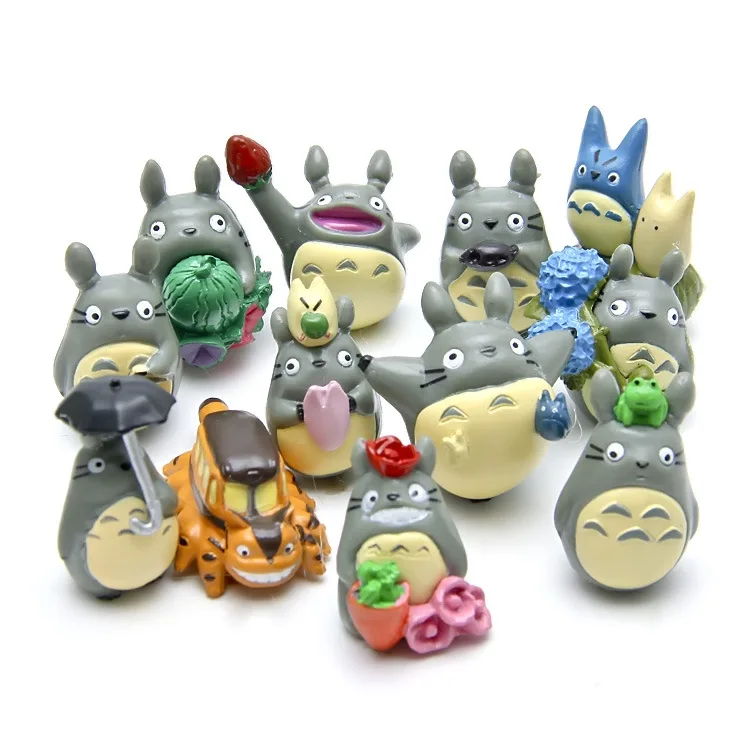 Кукла игрушка 12 шт./лот Тоторо Хаяо Миядзаки кукла Аниме ПВХ Мини Набор F Фигурка