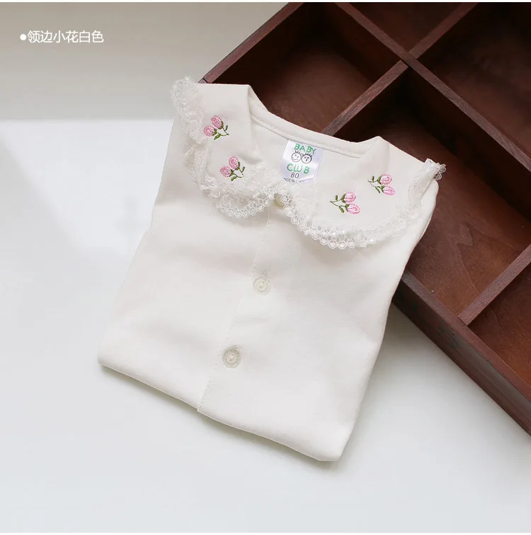 Детские хлопковые рубашки Базовая рубашка с длинным рукавом для девочек на весну