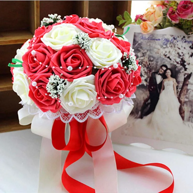 Оптовая продажа ручной работы PE искусственные цветы розы свадебные декоративные