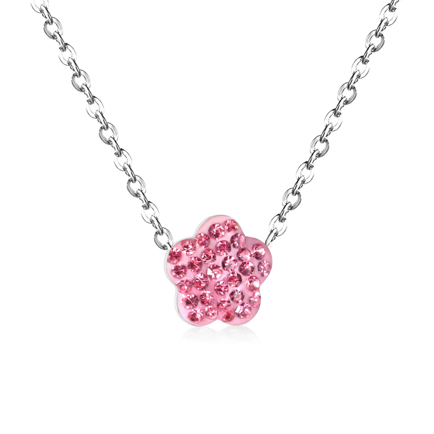 Колье с подвеской в виде цветка из нержавеющей стали