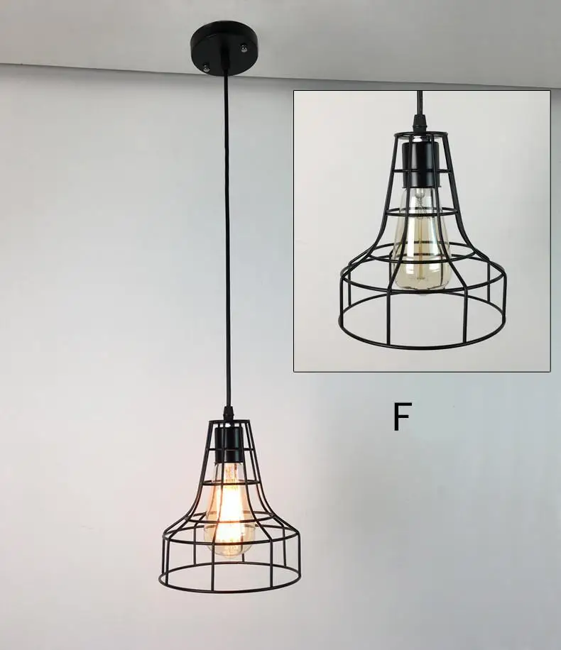 Современная клетка подвесной светильник Железный минималистский ретро