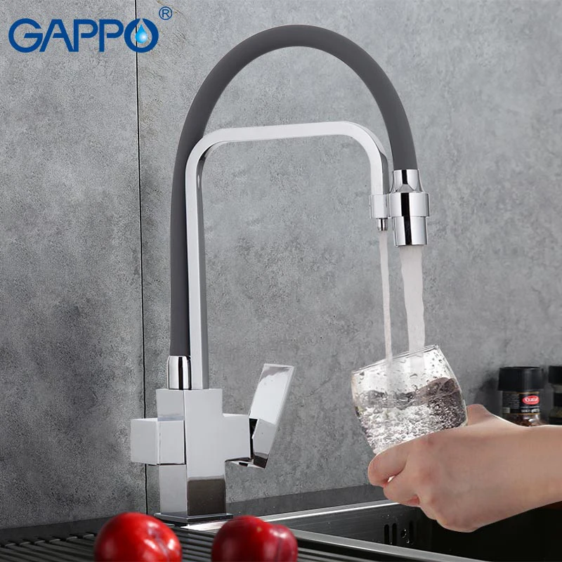 Кухонный Смеситель GAPPO черный кран с фильтрованной водой крепление на раковину |