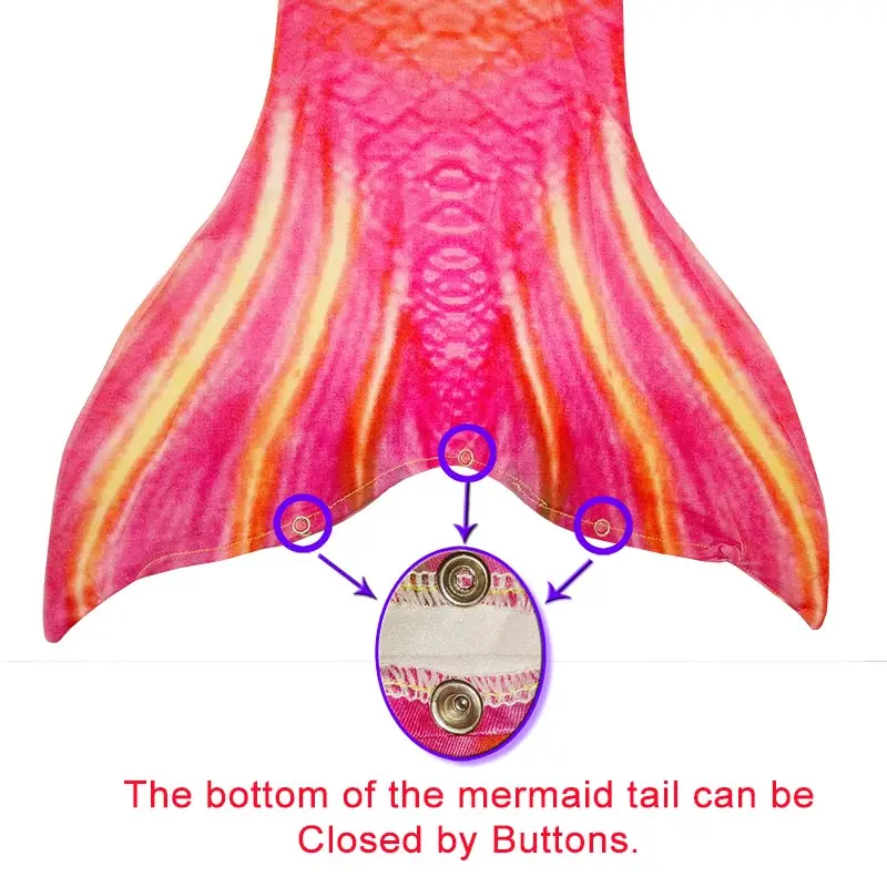 Детский костюм Русалочки хвост с моноластами для девочек плавательный