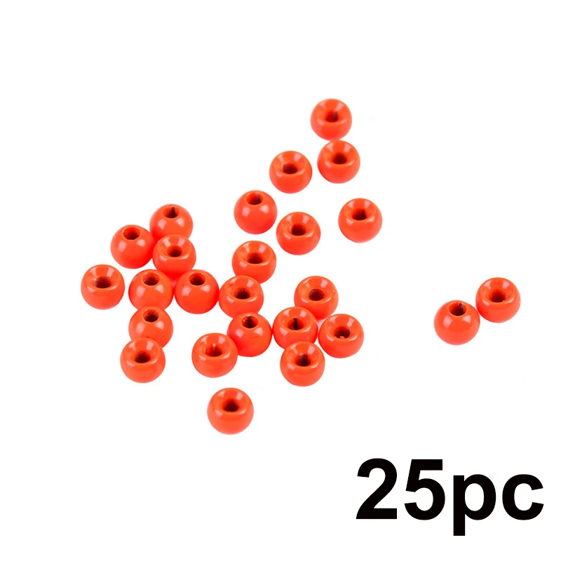 Fluo Red Maximumcatch 25 шт. 2,0-4,6 мм, вольфрамовые бусины для завязывания мушек, четыре цвета, материал для завязывания мушек, Аксессуары для рыбалки - Цвет: Fluo Red