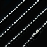 10pcs wholesale width 3mm 316l stainless steel silver color necklace ball beads chain pendants men women jewelry accessories