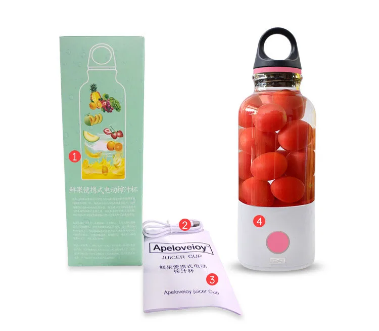 Electric Fruit Juicer Machine Mini Portable USB Rechargeable Smoothie Maker Shake Juice Slow Bottle Squeezers Cup | Бытовая техника
