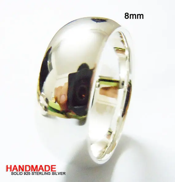 Прочное мужское кольцо Wellmade из серебра 925 пробы 8 мм|band ring|ring bandring ring |