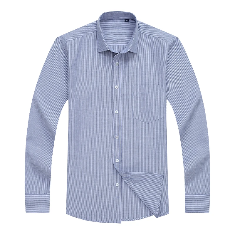 Большие размеры, мужские рубашки 10xl 11xl 12xl, хлопок, полиэстер, полосатые деловые рубашки для мужчин, длинный рукав, квадратный воротник, camisa social
