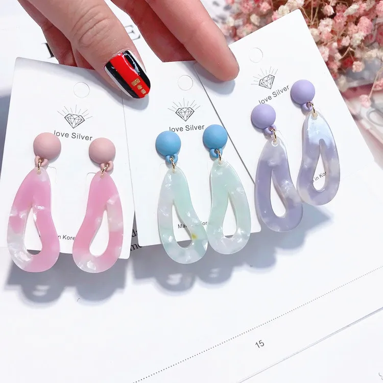 acrylic geometric earring Hypoallergenic fadeless alloy fashion jewelry stud earrings for women girl Christmas gift | Украшения и