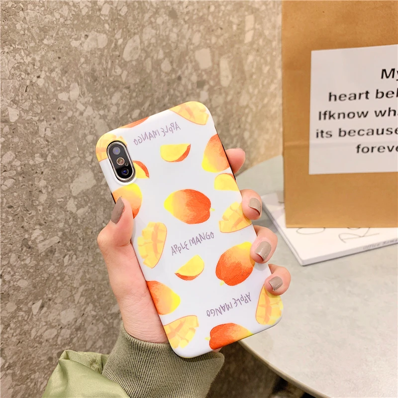 Милый дракон фрукты сосна Яблоко Манго шаблон imd чехол для телефона apple iphone 6 6s 7 8