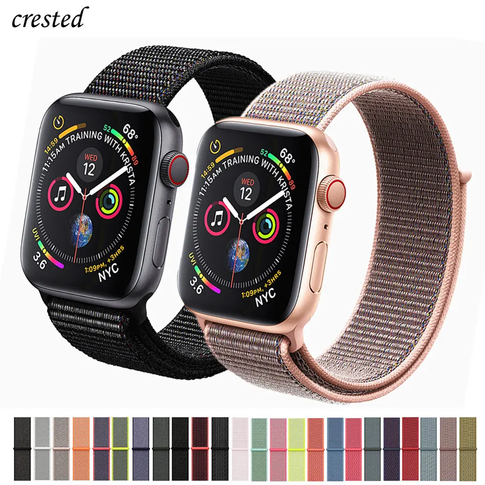 Спортивная петля для apple watch 3 iwatch band 42 мм 38 44 40 нейлоновый браслетный ремешок часов