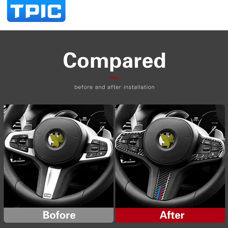 TPIC отделка салона автомобиля Руля из углеродного волокна Стайлинг для BMW G01 G02 G30 X3