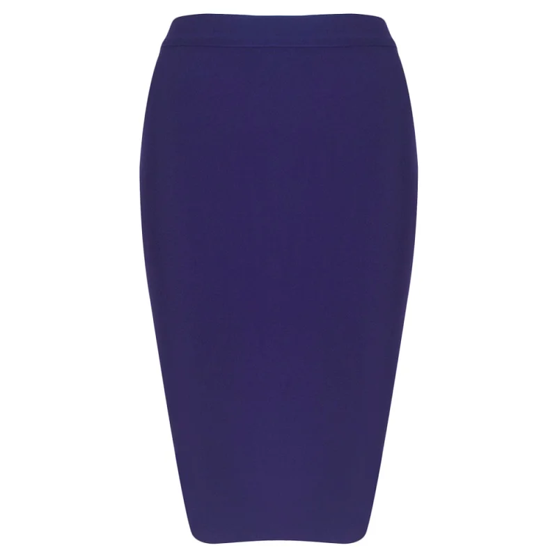 Royal Blue BEAUKEY Новая модная черная юбка-карандаш эластичная бандажная юбка тонкая элегантная длина до колена размера плюс XL - Цвет: Royal Blue