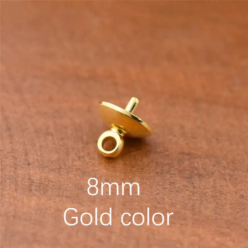 8mm gold color 20 штук 8 мм 5 мм бусины колпачок Кулон Разъем жемчужный колпачок ювелирные аксессуары ювелирные изделия фурнитура ручной работы diy материал - Цвет: 8mm gold color